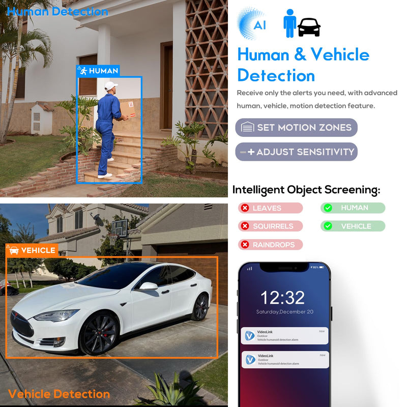 PANOEAGLE 8MP Full Color POE Camera, Outdoor Turret IP Camera w/Mic,4K Security Cameras AI Human/Vehicle Detection, Night Vision 98ft Weatherproof IP67 Wide Angle 2.8mm Lens,NDAA Complaint,Black 8MP Full Color/Black