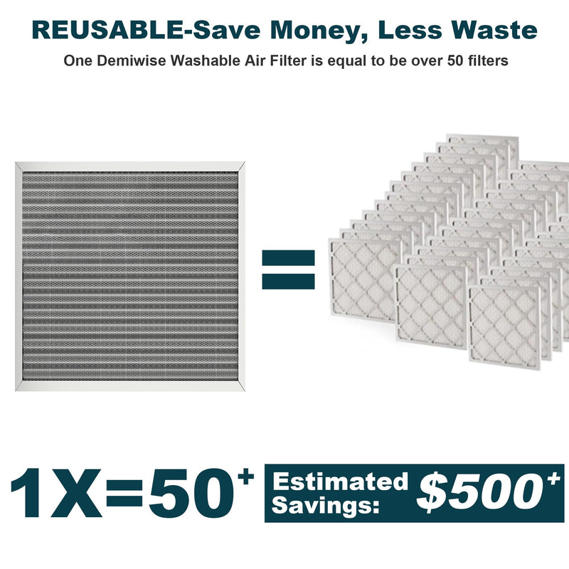 20x20x1 Reusable Air Filter, Washable, MERV 8, Permanent Electrostatic Air Filter, Lasts a Lifetime, Breathe Safely at Home or in the Office 20" x 20" x 1"