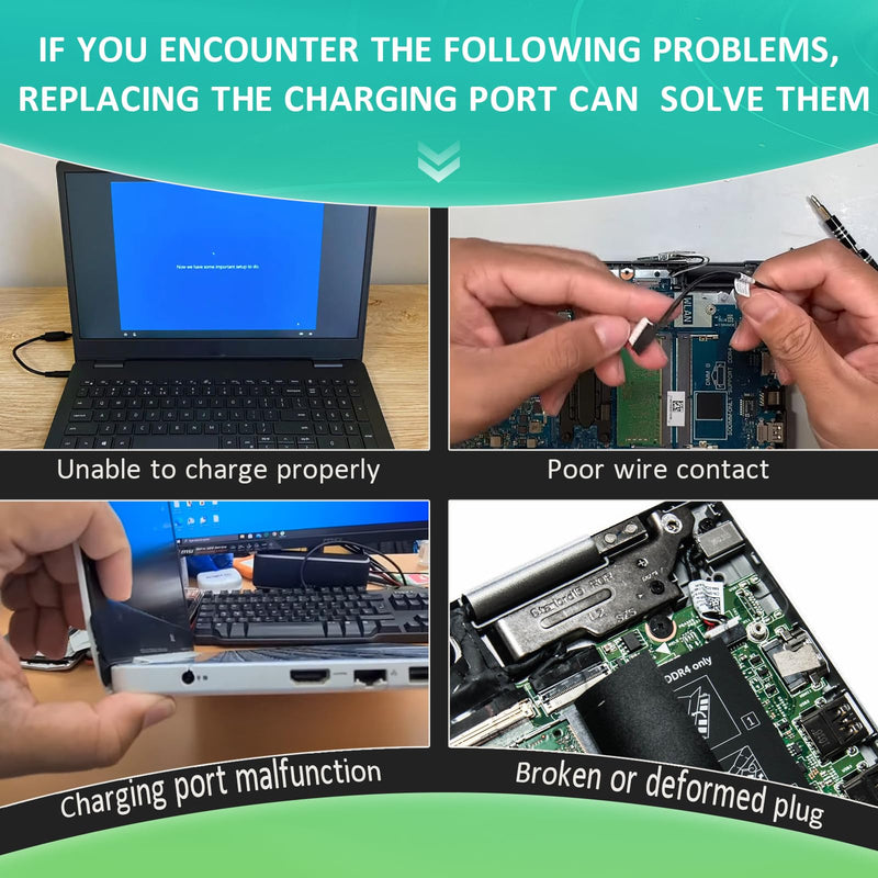 YWLRONG Charging Port for Dell Inspiron 15 Power Jack Plug Flex Cable for Inspiron 14 Dock Connector Replacement Accessories Parts