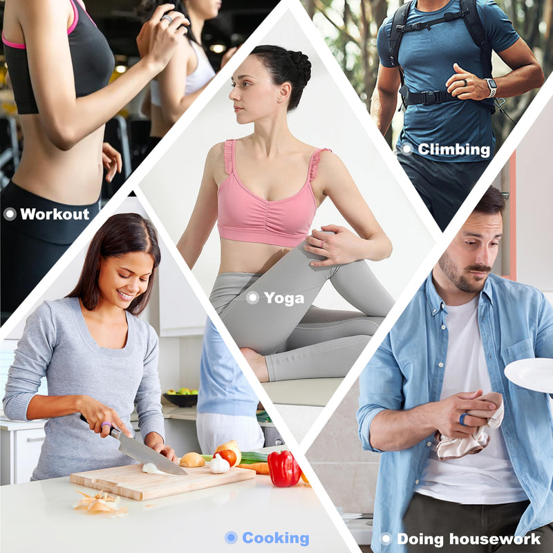 6 Pack Ring Cover Compatible with Oura Ring Protector, Silicone Elastic Case Compatible for Oura Ring Gen 3 Working Out Accessories Men and Women-3Black+3Blue-M for 11 12 13 3Black+3Blue M for 11/12/13