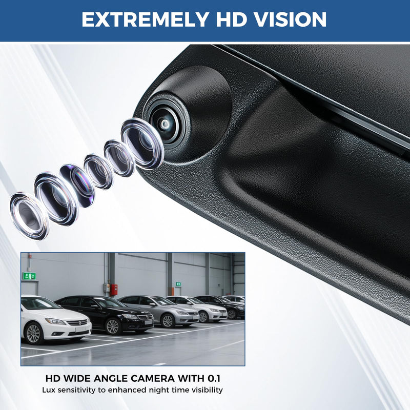 Tailgate Handle Backup Camera Fit for Ford F150 F250 F350 F450 1997-2007 | Fit for Dodge RAM 2500 3500 2010-2017 Tailgate Reversing Rear View Park Assist Camera RCA Plug Replaces 68084284AB Fit for Ford F150 F250 F350 F450 F550 1997-20077