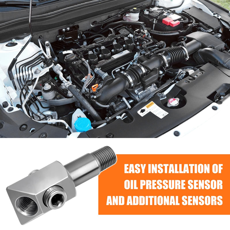 Oil Pressure Sensor Thread Adapter, 1/8-27 NPT Port Plugs for Chevy/GM Small Block Engines