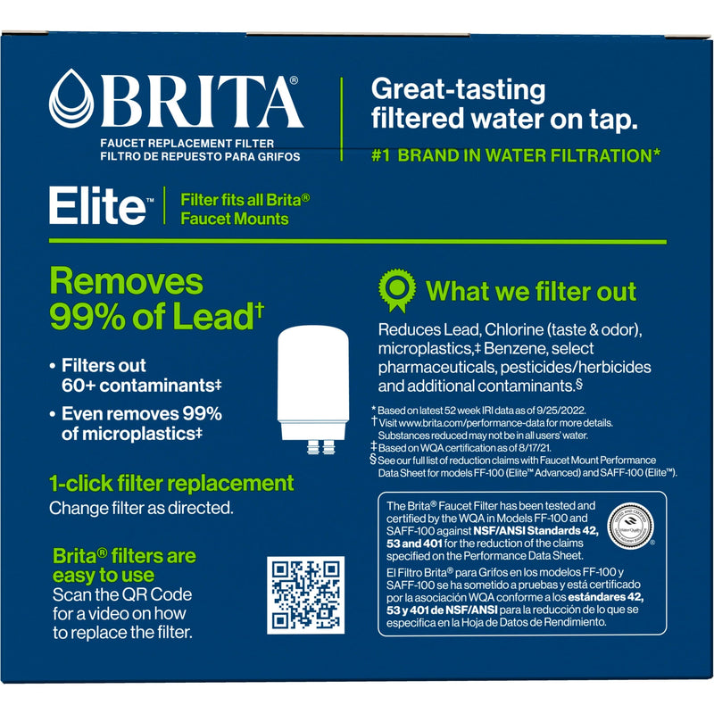 BRITA ON TAP FAUCT REPL FILTR Size: 2-PAK Elite - 2 ct Faucet Mount + 2 Filters