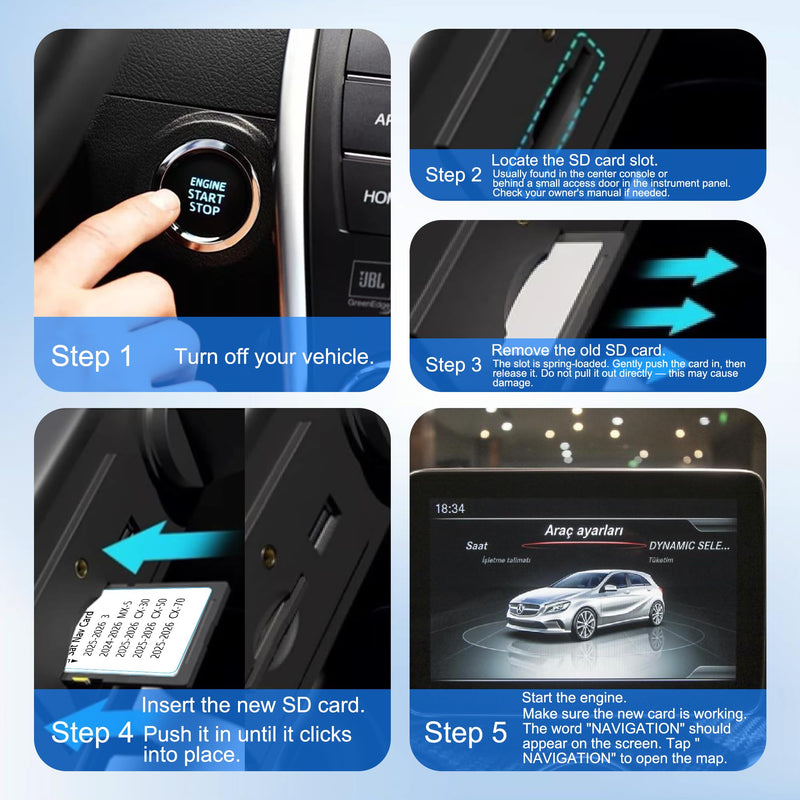 2025-2026 Latest Navigation SD Card - KR9D66EZ1B, Compatible with Mazda 2025 2026 CX-50/3/CX-30/CX-70, 2024-2026 MX-5, Mazda SD Navigation Card for USA Canada Mexico Offline Maps