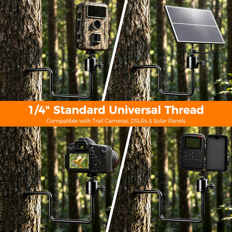 VSKY 360° Swivel Tree Mount Bracket for Trail Game Cameras | 360°, Universal 1/4"-20 Thread