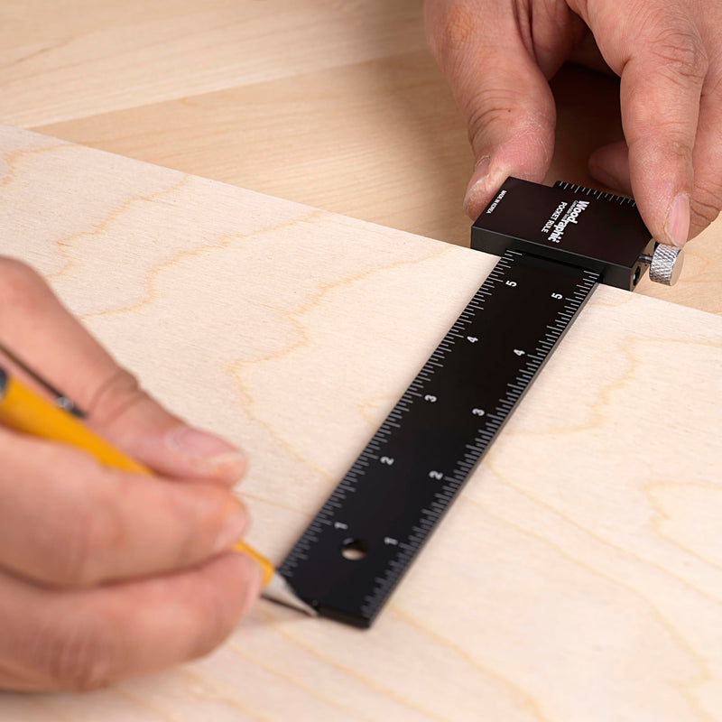 12" Pocket Ruler – Long CNC Machined Marking Ruler for Woodworking, Cabinetry, and Joinery 12 Inch