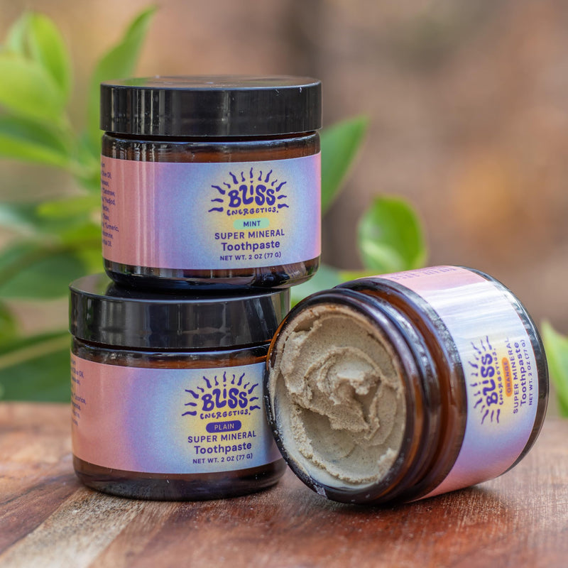 Bliss Energetics Fluoride Free Remineralizing Herbal Toothpaste - Hydroxyapatite, Coconut Oil, Castor Oil, Shilajit and Turmeric - 2oz Orange Essential Oil - Non-Abrasive Enamel Strengthening