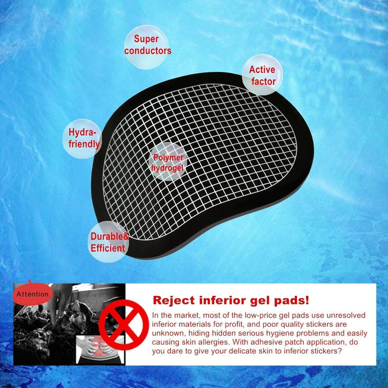 Replacement Gel Pads for All Abdominal Belts, 6 Sets (18 Gel Pads) Black