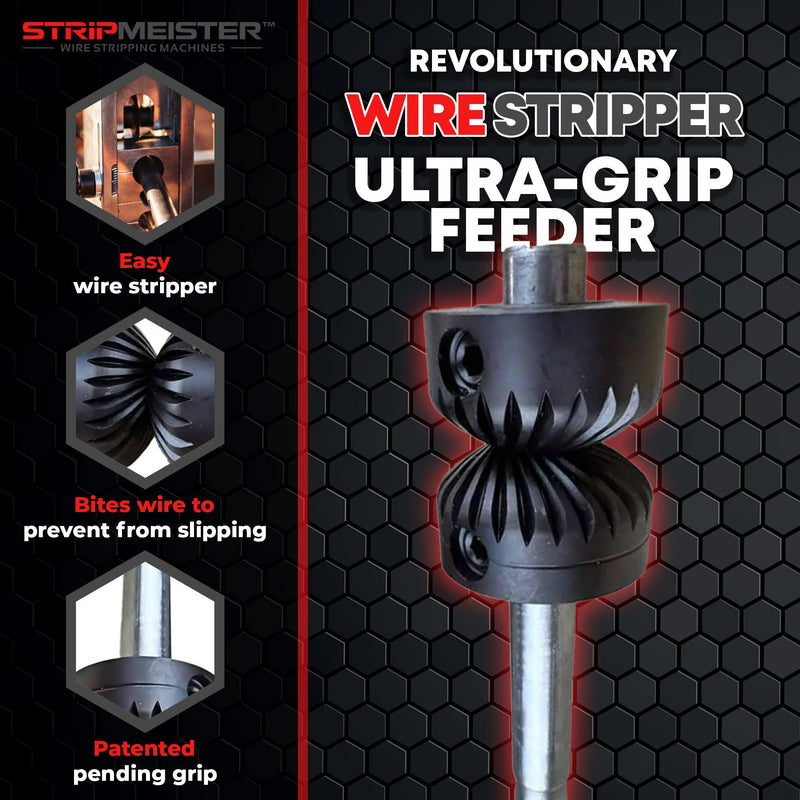 StripMeister E350x Ultra-Grip Feeder Replacement - Feeder & Shaft Assembly Replacement for StripMeister's E350x Wire Stripper Machine
