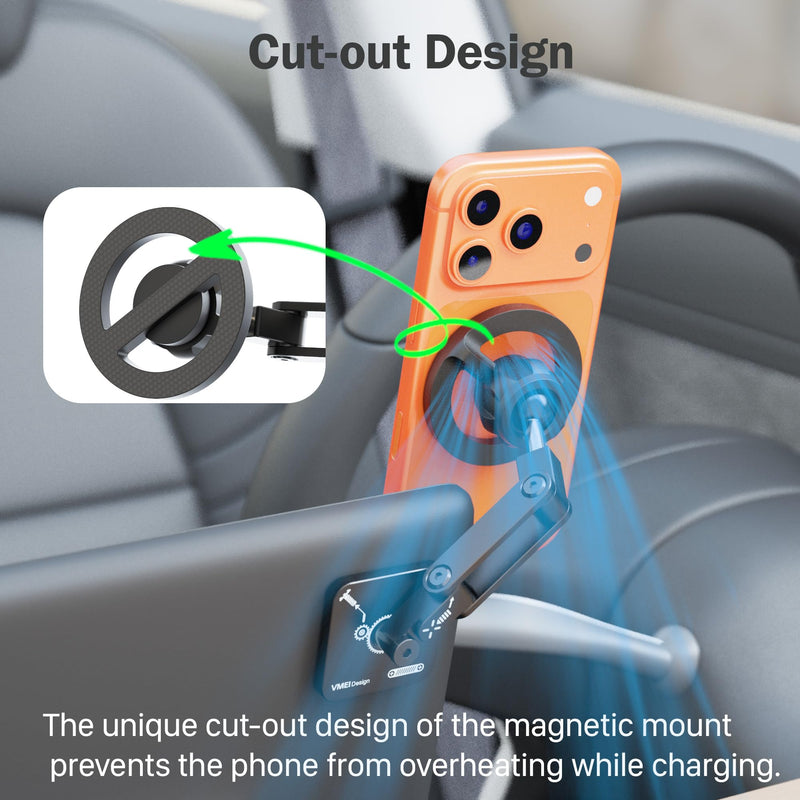 Fits MagSafe Car Mount Magnetic Phone Holder for Dashboard of Cars | All Metal, Nano-Adhesive, Strong Magnets,Flexible 3 Axis, 360° Rotation, Dash Dashboard and Screen For All Phones