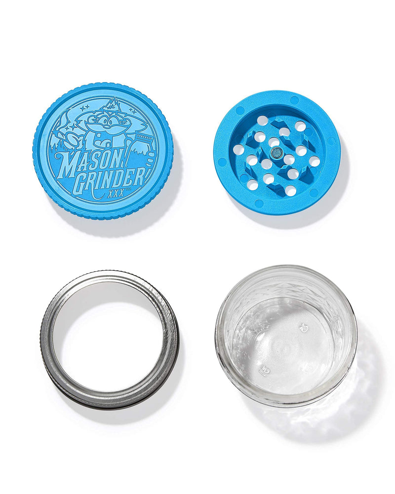 2 Piece Herb Grinder with Holes by Mason Grinder - Small Mouth - Fits on Regular Mason Jars (Jar Not Included)