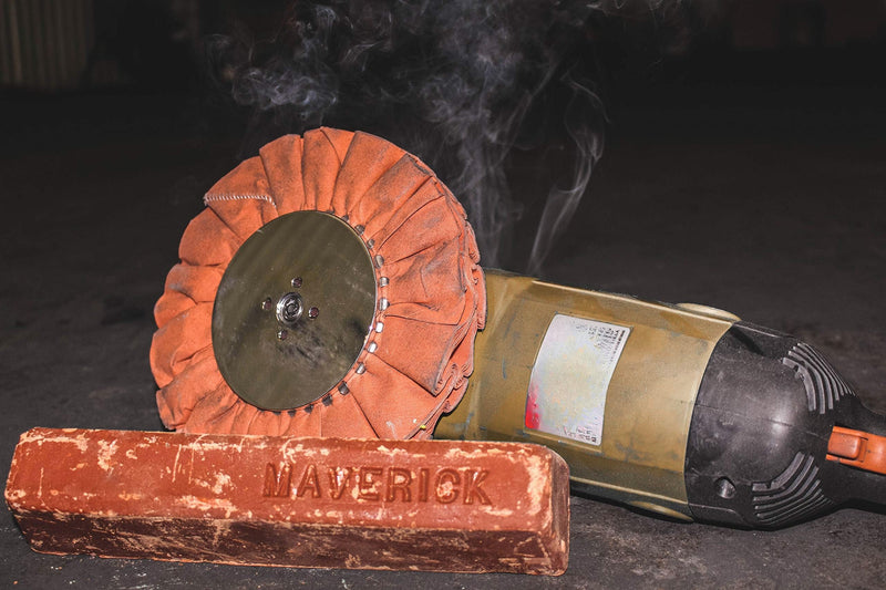 Renegade Products 8" x 3" x 5/8 Orange Airway Buffing Wheel 16 PLY for Metal Polishing of Semi Truck Wheels, Aluminum Tanks and Stainless Steel Parts