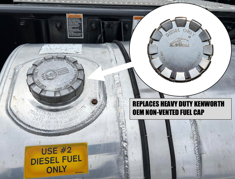 3 1/2” Nominal 5.5 TPI Non-Locking Aluminum Diesel Fuel Cap For Kenworth Trucks
