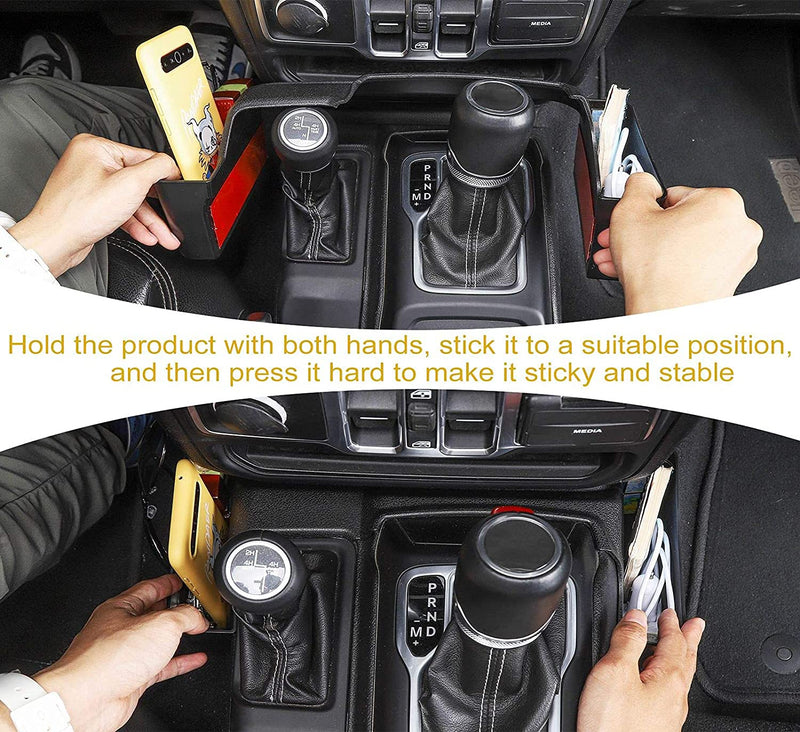 JWWY Update Gear Tray for 2018-2025+ Jeep Wrangler JL JLU & Gladiator JT 4xe Gear Shift Shifter Storage Box Center Console Compartment Organizer Bin, Interior Accessories, Matte Black (Patent Design)
