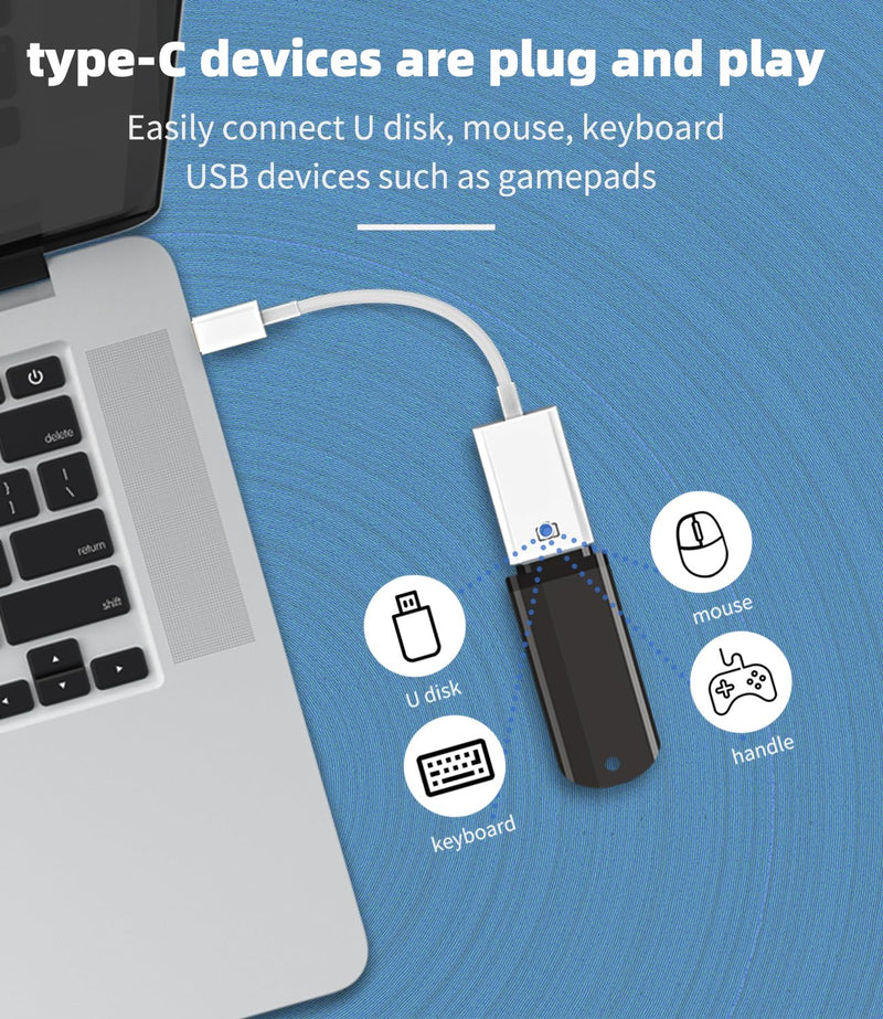 USB C OTG 3.0 Cable for iPhone16 15 Type C Male to USB Female Adapter Compatible with Samsung Android Phone Data Transfer Converter USB Flash Drive Connector MacBook Thunderbolt Tablet