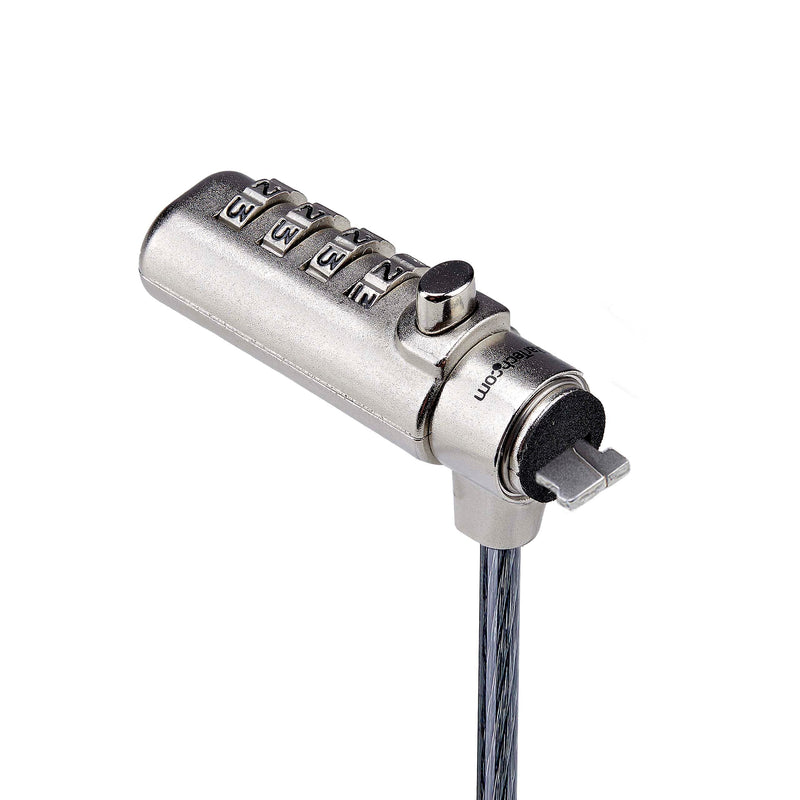 StarTech.com Slim Lock Nano Slot Compatible, 6.6ft (2m) Locking Cable, Desk Anti-Theft Security for Laptop/Notebook Computer Resettable Combination