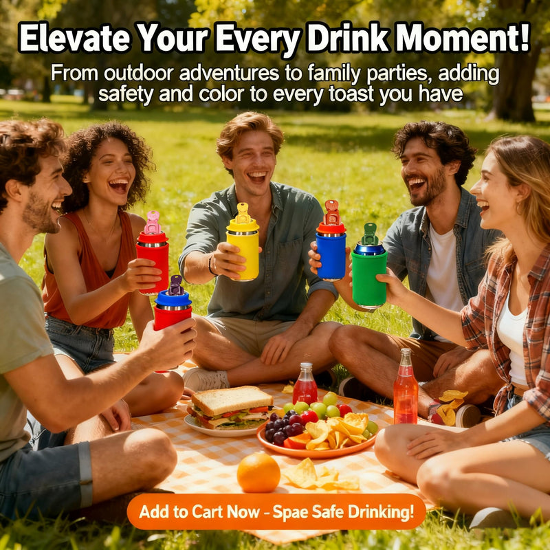 12PCS Complete Cover Easy Tab Opener & Colorful Drink Protector Cap – Fits Soda, Coke, Beer & Aluminum Beverages