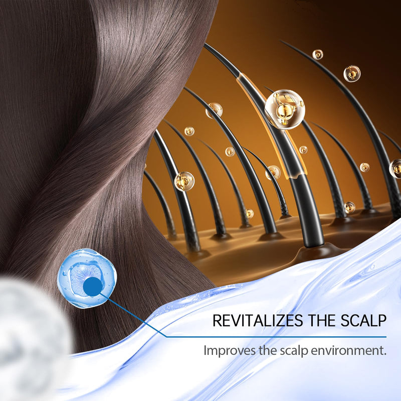 Roll-On Hair Serum 2 Pieces, Hair Essence Roller Ball, Rosemary Hair Roller Serum, Anti Frizz Hair Serum Hair Care for Broken Hair, Blocking Scalp Serum Promotes Oxygen Flow