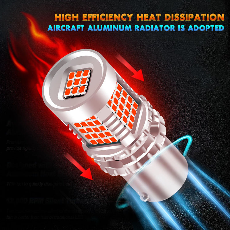 2Pcs 1157 p21/5w BAY15D LED Bulb for Tail Light Red, CANBUS Error Free Anti Hyper Flash 2016 89SMD 4000LM Extremely Bright Automotive Replacement Light Bulbs for Daytime Running Lights 89 Led-1157 BAY15D P21/5W