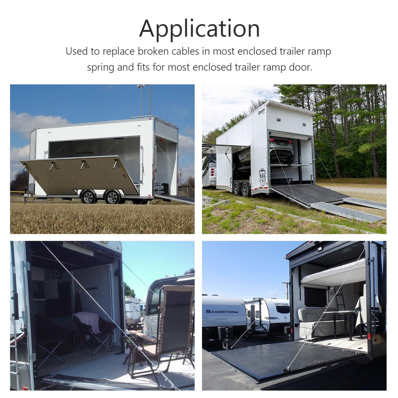 150"(12.5ft) Enclosed Trailer Replacement Cable Wire, Enclosed Cargo Trailer Ramp Door 12.5’, Steel Rear Ramp Door Wires for Loading Ramps-2 Pack 2pack