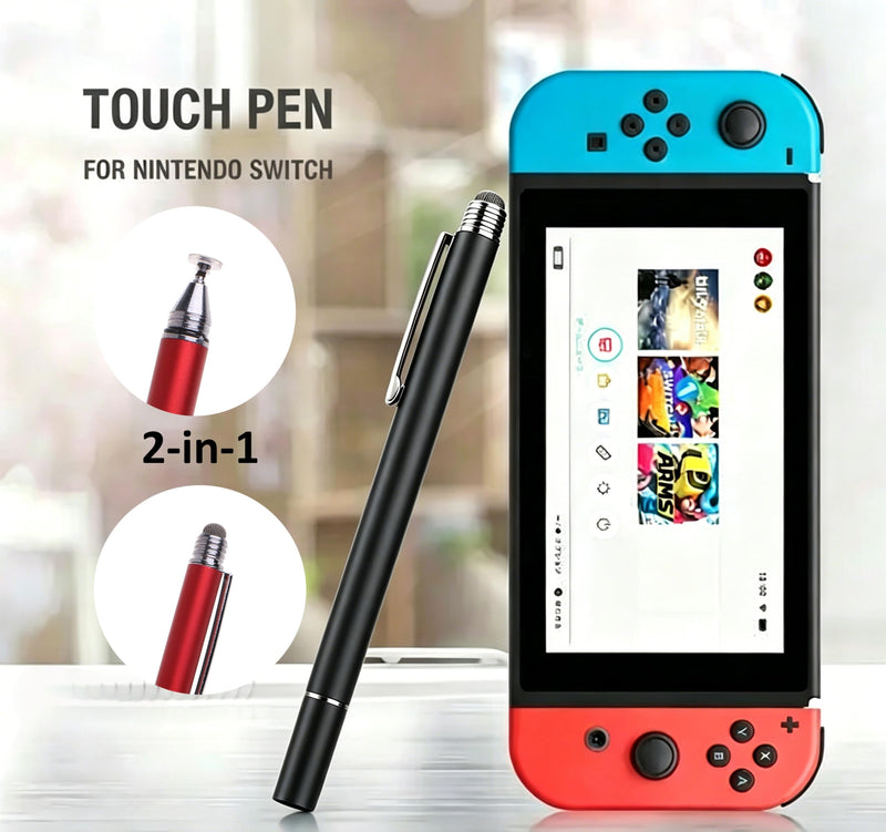 2-in-1 Stylus Pen for Nintendo Switch/Switch Lite/OLED, Capacitive Stylus for Nintendo Switch 2 Pen, Switch Super Precise Stylus Pen with Lanyard (Phantom Black) Phantom Black