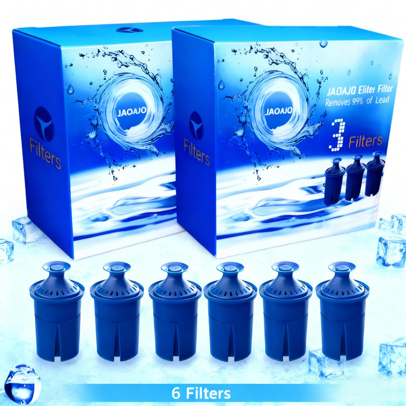 Elite Water Filter Lasting 6 Months-Efficient Long-Life Elite Filter, Replacement for Brita Pitcher Water Filter and Dispensers, Etc.,BPA FREE (6 Count(Blue)) 6 Count(Blue)