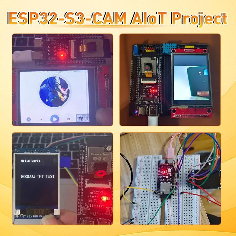 ESP32-S3-CAM Development Board with OV3660 Camera +Antenna, 16MB Flash 8MB PSRAM ESP32-S3 N16R8 Module with Dual USB-C WiFi BT MCU Microcontroller for IoT, MicroPython,DIY Projects and AI Project