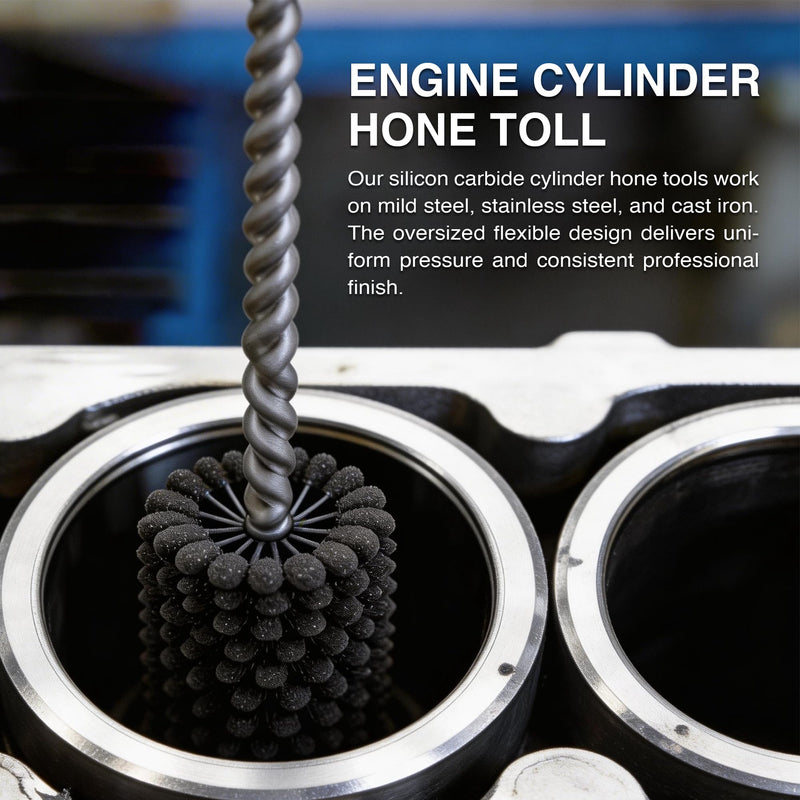 Flexible Cylinder Hone Tool Engine Brake Cylinder Deglazer & Bore Refinishing Brush | Ball Style Abrasive for Honing, Deburring & Cross-Hatching (3" (76.2mm), 240) 3" (76.2mm)