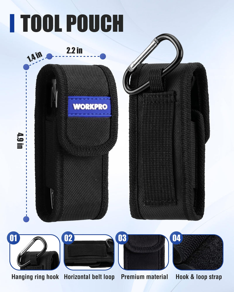 WORKPRO 2-Piece Mini Pliers Set with Pouch, 4-Inch Water Pump Plier & Plier Wrench, High-Toughness Alloy Steel Mini Groove Joint & Smooth Jaw Plier, EDC Pliers for Tight Spaces & Versatile Use