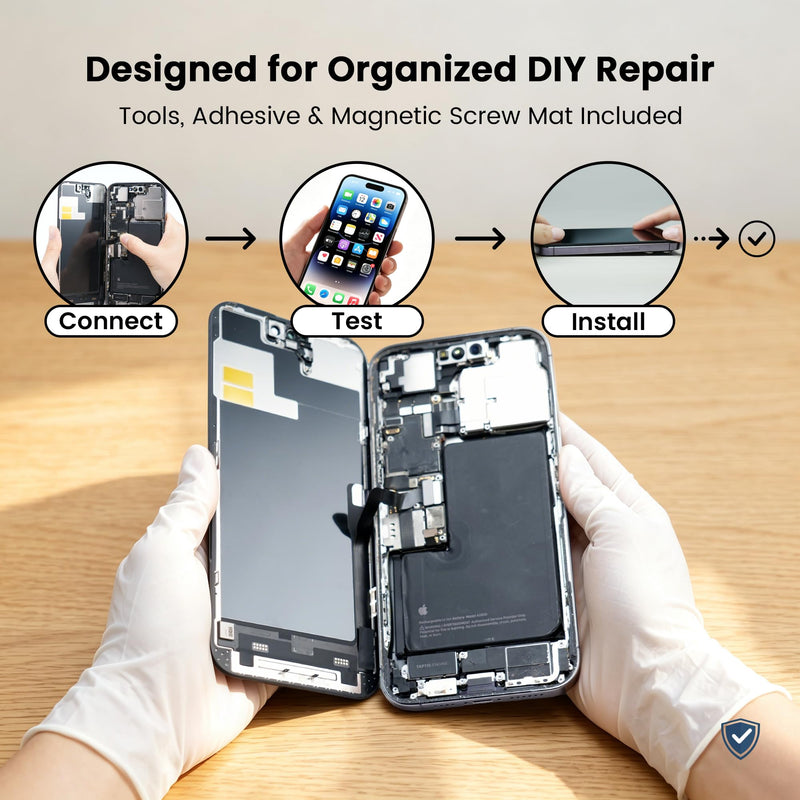 AuraLens for iPhone 14 Pro Max Screen Replacement Kit LCD Display Assembly | A2651 A2893 A2894 A2895 A2896, FHD INCELL Display Digitizer 6.7 Inch, COF, 120Hz, Repair Tools, Adhesive, Screw Pad, Black For iPhone 14 Pro Max (6.7")