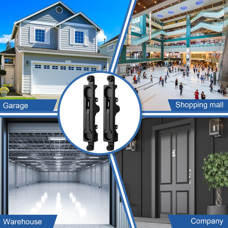 Blulu Flush Mount Extension Bolt 17 Inch Stainless Steel Lever Extension Door Flush Bolt for Commercial Aluminum Steel Door for Inactive Leaf Black 2