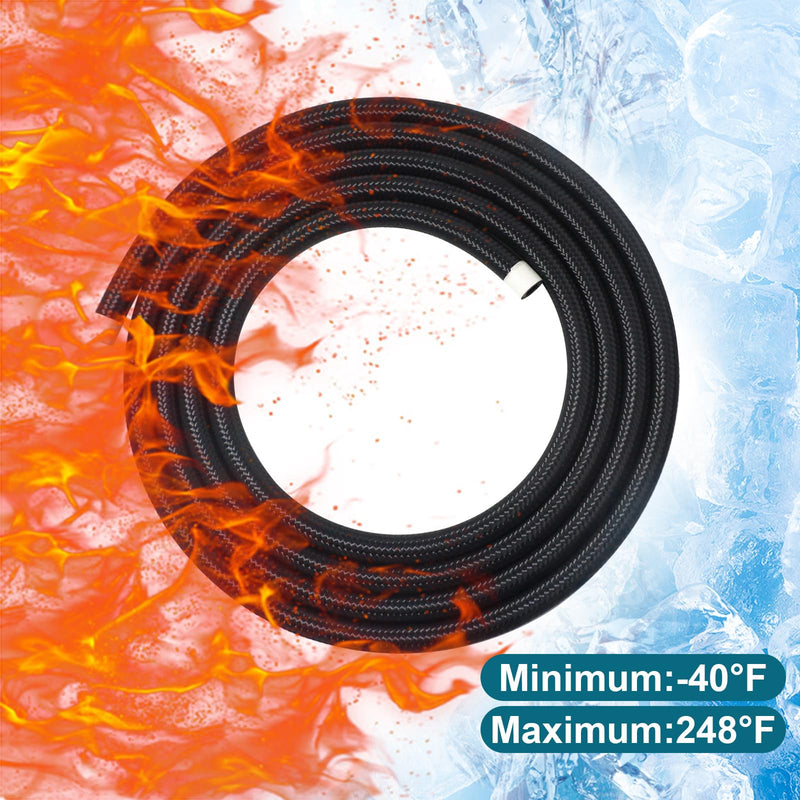 6AN Fuel Line, 6AN 3/8 inch CPE Fuel Hose, 10FT Transmission/Oil Cooler Lines, Nylon Braided Fuel Line Hose. 6AN-10FT