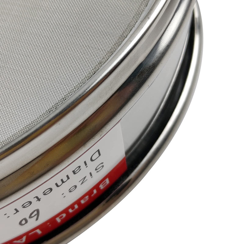 LABALPHA 60 Mesh Lab Sieves, #60 Mesh Test Sieve, 8'' Diameter, 304 Stainless Steel Wire Cloth (0.3mm) 60 mesh (0.3mm)