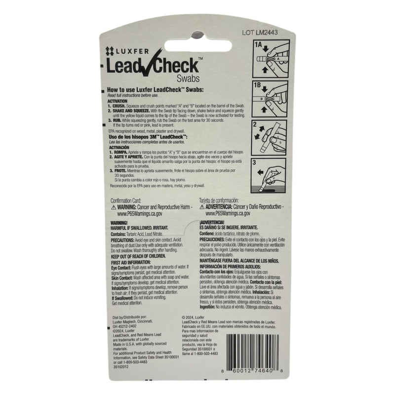 Swabs, Instant Lead Test, 2 Swab Blister Pack