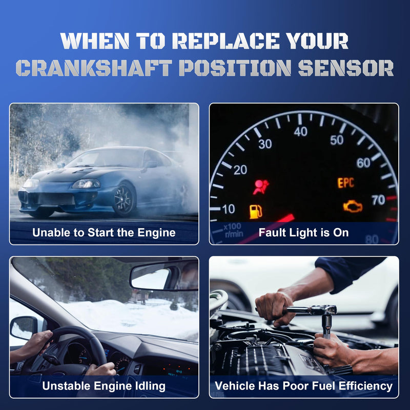 Crankshaft Position Sensor Compatible with 1999-2006 Chevy Silverado 1500 Avalanche Suburban Tahoe Trailblazer Camaro GMC Sierra Envoy Yukon Savana for Cadillac Escalade 12560228, 12555566, 5S1692