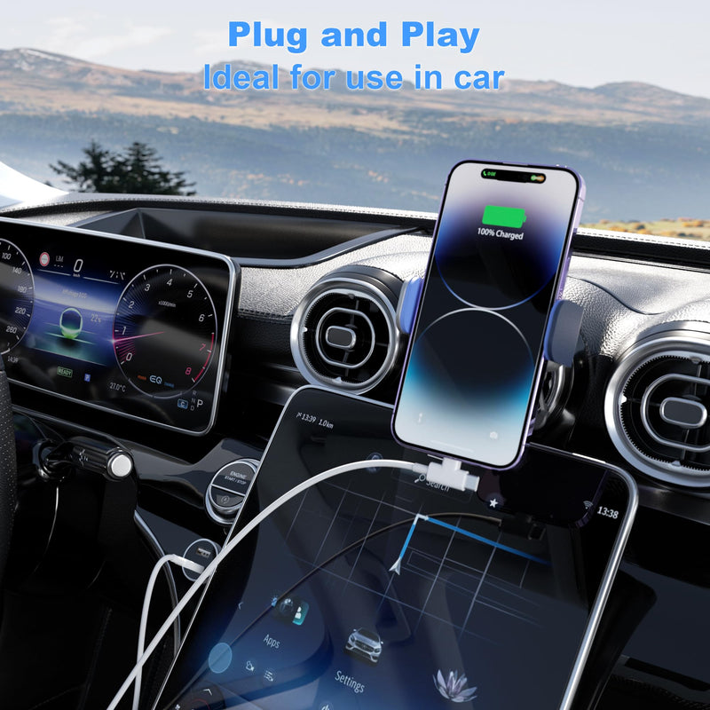 SMALLElectric Car Carplay Cable for iPhone 17/16/15/14/13/12 USB A to USB C & Lightning,Fast Charger Cord,Compatible with iPhone/iPad/Air/Mini/Pro Max/Plus/Galaxy/Pixe (2, White, 3Foot) 2