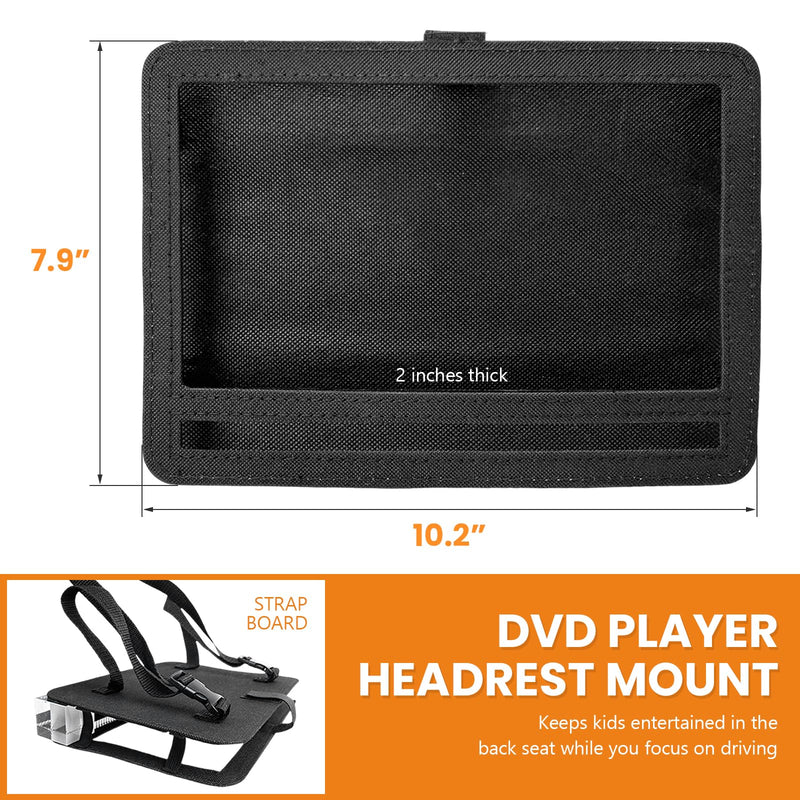 Car DVD Player Headrest Mount Holder, Portable Auto Video Player Headrest Holder with Adjustable Straps, Vehicle Backseat Mount for 9" to 10" Swivel & Flip DVD Players