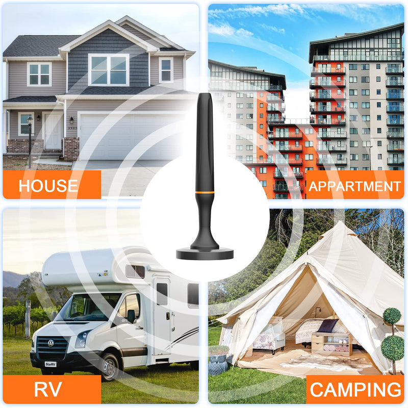  [AUSTRALIA] - Digital TV Antenna for Smart Tv Indoor Antenna for Tv Without Cable with 360° Reception Strong Magnetic Base, tv Antenna for Local Channels, Supports 1080P and 4K -10ft Long Cables（Orange-17401） Orange-17401