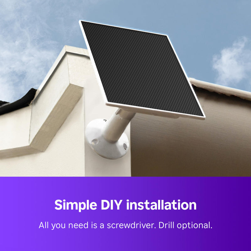Roku Solar Panel USB-C 2025 for Roku Battery Camera and Battery Plus Only - IP65 Weather Resistant Solar Charger for Driveway, Backyard, & Porch with 360° Swivel Mount - Smart Home