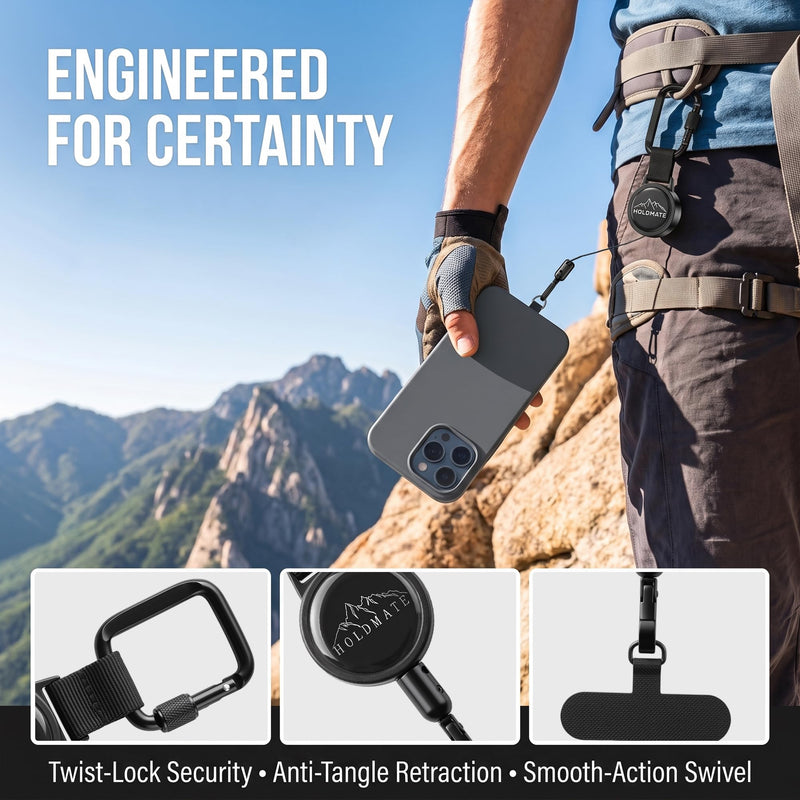 Anti-Drop Phone Lanyard with Retractable Steel Cord, Phone Tether Strap for Travel & Outdoor Use 2