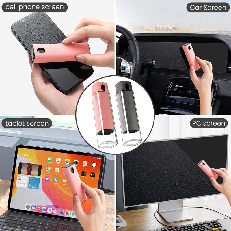 Touchscreen Screen Cleaner Kit 2 Pcs, Phone, Tablet and Car Screen Cleaner, Two in One Spray and Microfiber Cloth(2 Pack Grey) 2 Pcs Grey