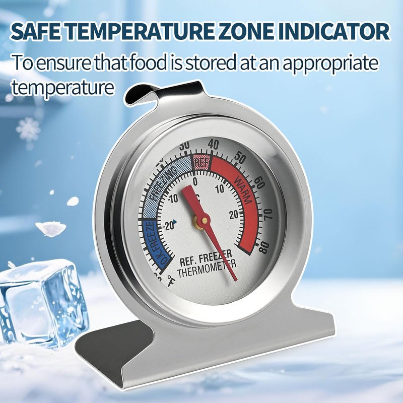 Generic 12 Pack Refrigerator Thermometer, Stainless Steel Freezer Thermometer, Temperature Gauge for Cooler Fridge, Accurate 62mm Large Dial Fridge Thermometer for Restaurant, GVJJL3201
