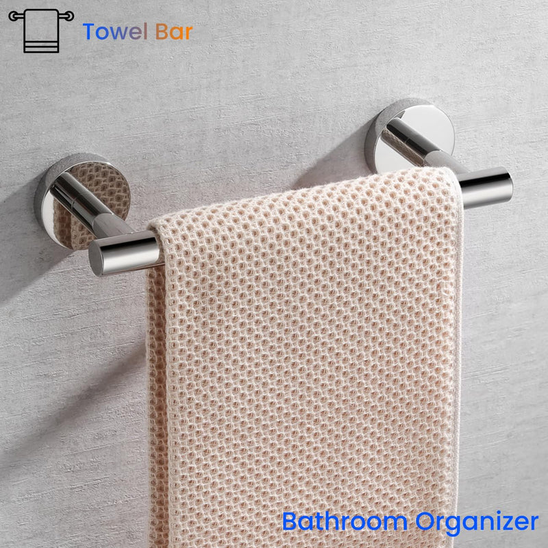 Miyili 9 Inches Hand Towel Bar Bathroom Towel Holder Kitchen Hanger SUS304 Stainless Steel Wall Mount, Polished Finish, A01C23A