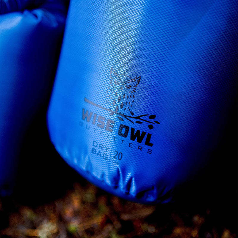 Wise Owl Outfitters Waterproof Dry Bag 3-Pack – Lightweight & Airtight 5L/10L/20L Small & Large Dry Bags for Kayaking, Beach, Travel, Boating, Hiking Blue