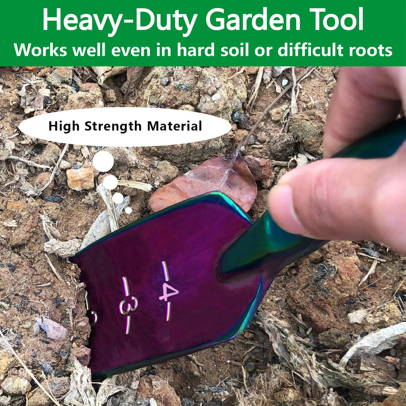 Garden Shovels - 2 Pack Gardening Tools, Heavy Duty Garden Trowels, High Strength Alloy Steel for Soil Digging Planting Transplanting Weeding - Solid Metal Handle, Colorful Dig-Plant Tool & Large Transplanter Tool