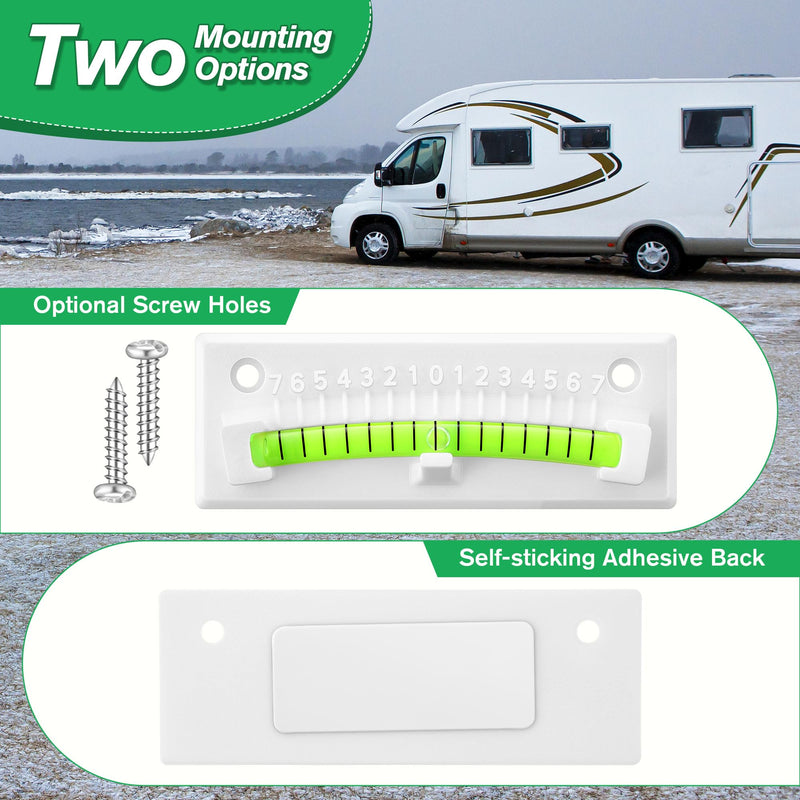 HooLing RV Level Bubble, Graduated Scale Levels for Precision Leveling, Stick on Leveling System for RV, Camper, Trailer and Caravan, High Visibility Bubble Level (White,4 Pack) 4 White
