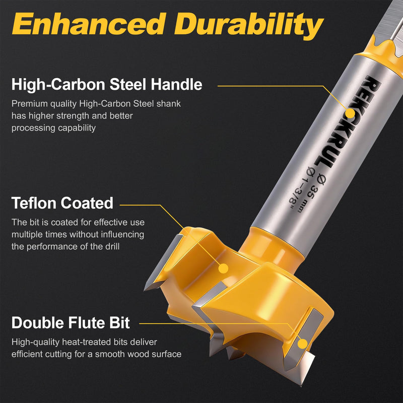 4" | 101.6mm Industrial Triple Flute Tungsten Carbide Forstner Drill Bits with Hex Shank - Premium Wood Hole Saw Kit for Woodworking, Hardwood, Plywood, Plastic, CNC & Handheld Drills 4" | 101.6mm