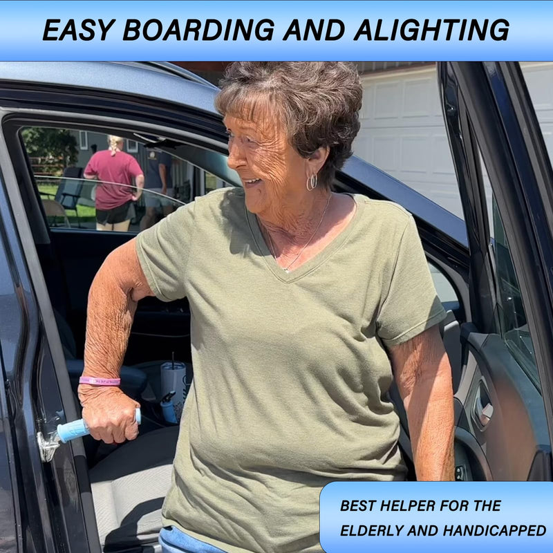 2 Pack Car Door Handle for Elderly Car Handle Assist Portable Vehicle Support Handle for Easy Sit to Stand Assistance Auto Cane for Seniors and Handicapped Supports Up to 450 Pounds Blue
