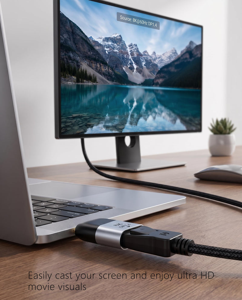 USB C to DisplayPort Adapter Type C Male to DP Female, Silver Black