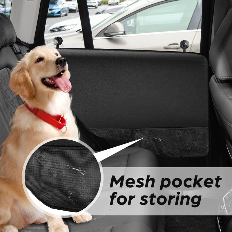 Dog Car Door Protector - 2 Pack Durable & Universal Fit Anti-Scratch Waterproof Vehicle Door Covers, Guards Your Car from Dog Scratching, Essential Accessories for SUV Interiors，Black Black